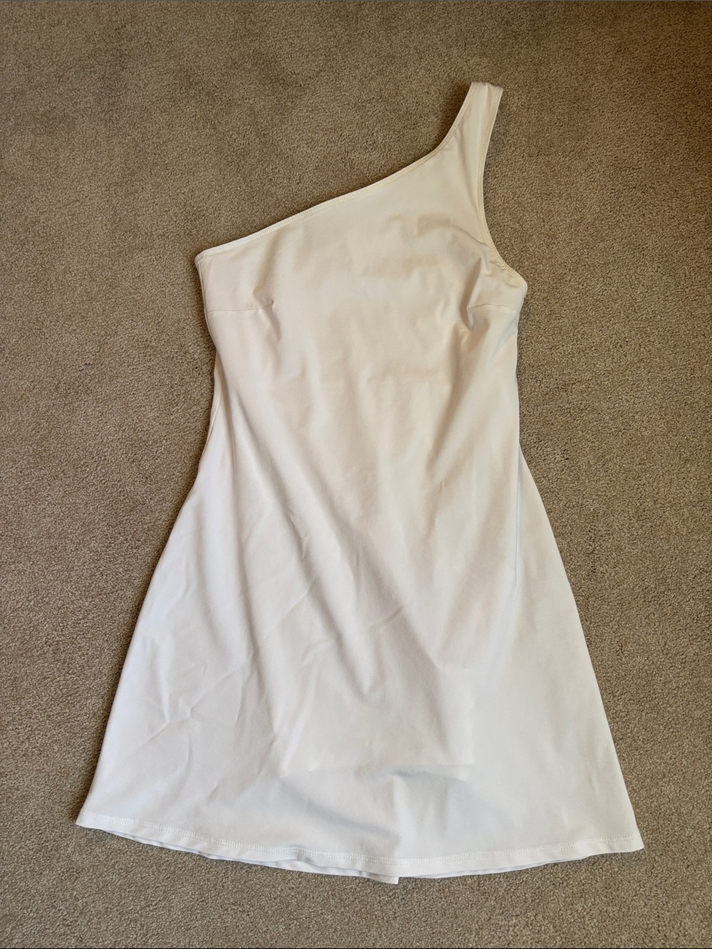 Abercrombie & Fitch One-Shoulder White Athletic Dress with shorts